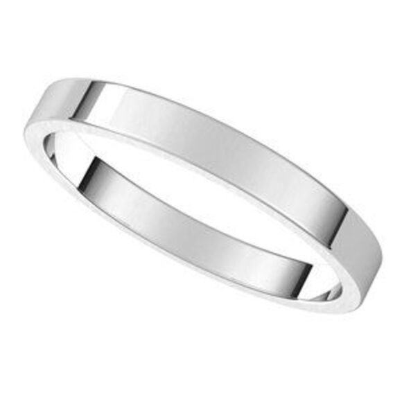 14K X1 White 2.5 mm Flat Band Size 7